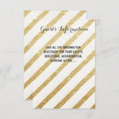 Modern brushstrokes Gold bruiloft invoegen gastinf Informatiekaartje (Voorkant / Achterkant)