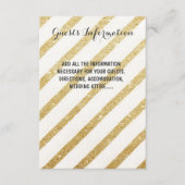 Modern brushstrokes Gold bruiloft invoegen gastinf Informatiekaartje (Voorkant)