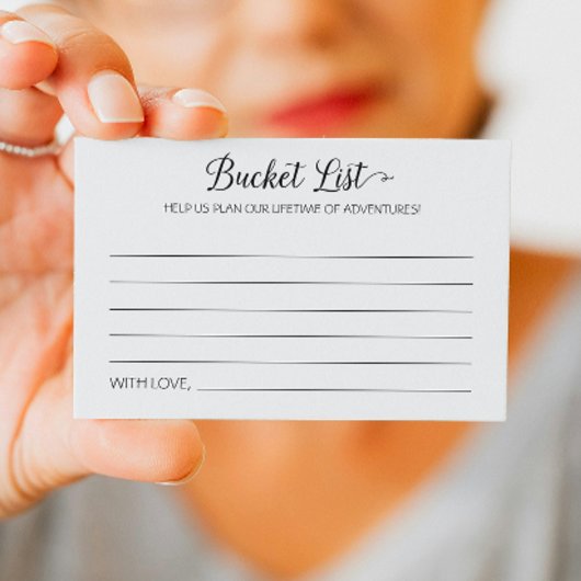 Modern Bucket List Lifetime of Adventures Wedding Advieskaart