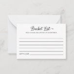 Modern Bucket List Lifetime of Adventures Wedding Advieskaart<br><div class="desc">Deze charmante emmer list kaarten zullen een perfect alternatief zijn voor een traditioneel huwelijksgastenboek. Jullie zullen al jullie gasten hebben die praten over de beste ideeën die je in je leven samen als echtpaar kunt bezoeken of doen!</div>