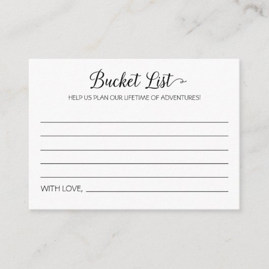 Modern Bucket List Lifetime of Adventures Wedding Advieskaart (Voorkant)