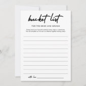 Modern Bucket List Vrijgezellenfeest Game Kaart (Voorkant)