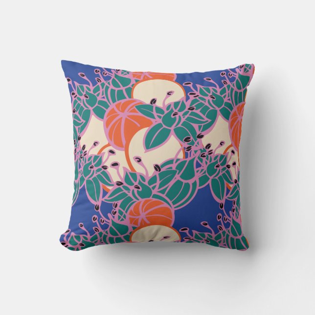 Modern Bud & Flower Bold Patroon Kussen (Voorkant)