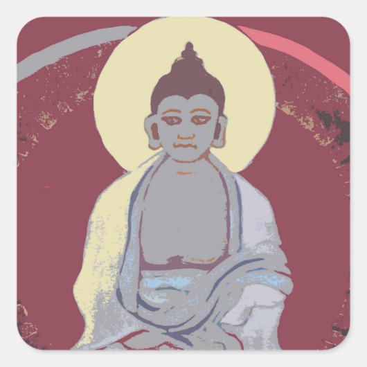 Modern Buddha Vierkante Sticker (Voorkant)