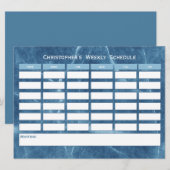 Modern Budget Blue Weekly Schema Klasse Tijdschema (Voorkant / Achterkant)