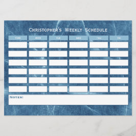 Modern Budget Blue Weekly Schema Klasse Tijdschema