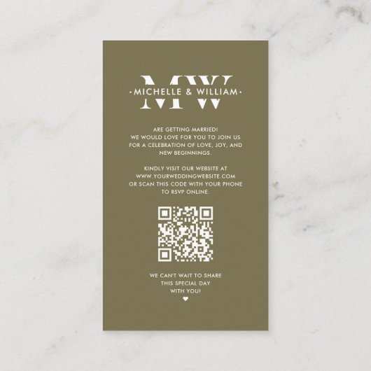 Modern Budget Bruiloft Save The Date Taupe Informatiekaartje (Achterkant)