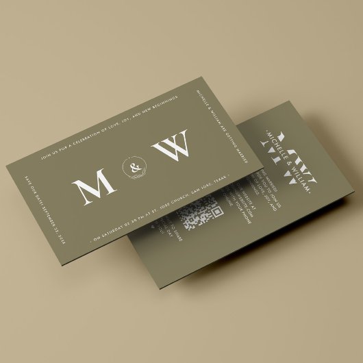 Modern Budget Bruiloft Save The Date Taupe Informatiekaartje