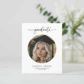 Modern Budget Fotocollage Afstuderen Uitnodiging (Staand voorkant)