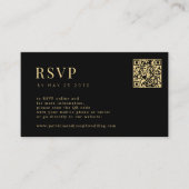 Modern budget gouden zwarte bruiloft online RSVP Q Informatiekaartje (Voorkant)