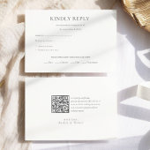 Modern Budget Zwart Wit Monogram Formele bruiloft RSVP Kaartje