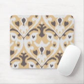 Modern buff beige brown ikat tribal patroon muismat (Met muis)