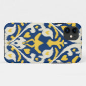 Modern buff yellow blue ikat tribal patroon Case-Mate iPhone case (Achterkant (horizontaal))