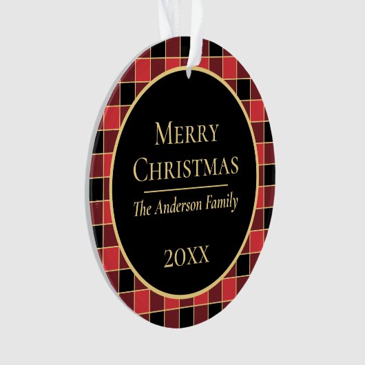 Modern Buffalo Aangepaste kleuren foto Ornament (voorkant)