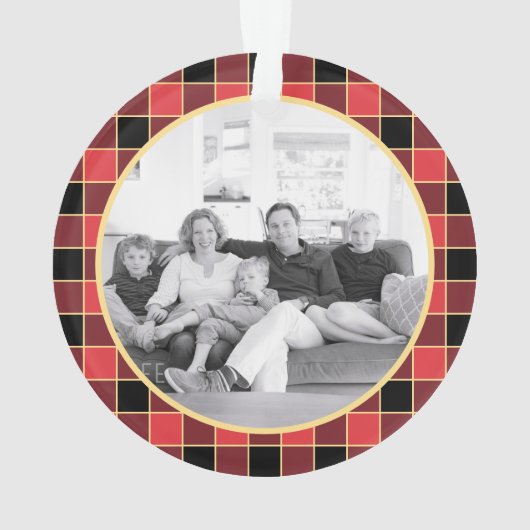 Modern Buffalo Aangepaste kleuren foto Ornament (achterkant)
