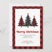 Modern Buffalo Check Christmas Greeting Card Feestdagenkaart (Voorkant)