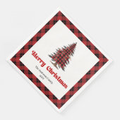 Modern Buffalo Christmas Tree Napkin Customizable Servet (Hoek)
