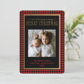 Modern Buffalo-fotokerstkaart Feestdagenkaart (Staand voorkant)