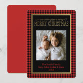 Modern Buffalo-fotokerstkaart Feestdagenkaart (Voorkant / Achterkant)