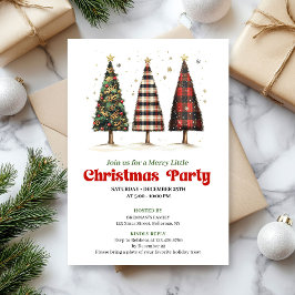 Modern buffalo plaid Christmas tree printable  Kaart