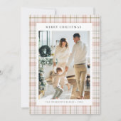Modern Buffalo Plaid Photo collage Christmas Feestdagenkaart (Voorkant)