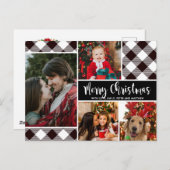 Modern Buffalo Pset 4 Kerstmis met fotocollage Briefkaart (Voorkant / Achterkant)