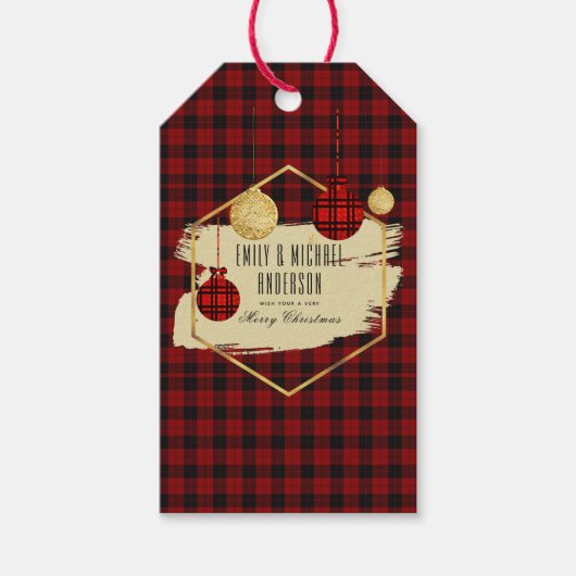 Modern Buffalo Pset Gold Geometric Persoonlijk Cadeaulabel (Voorkant)