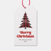Modern Buffalo Tree Christmas Gift Tag Cadeaulabel (Voorkant)