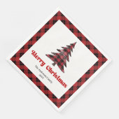 Modern buffalo tree napkins personalized holiday servet (Hoek)