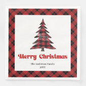 Modern buffalo tree napkins personalized holiday servet (Voorkant)