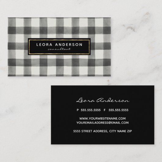 Modern buffelpatroon visitekaartje (Voorkant / Achterkant)