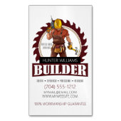 Modern Builder Contractor Construction Handyman Magnetisch Visitekaartje (Voorkant Verticaal)