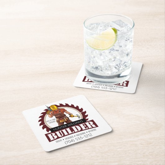 Modern Builder Handyman Construction Professional Kartonnen Onderzetters (Insitu)