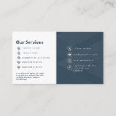 Modern Builder Navy Gray Business Card Visitekaartje (Achterkant)