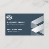 Modern Builder Navy Gray Business Card Visitekaartje (Voorkant)