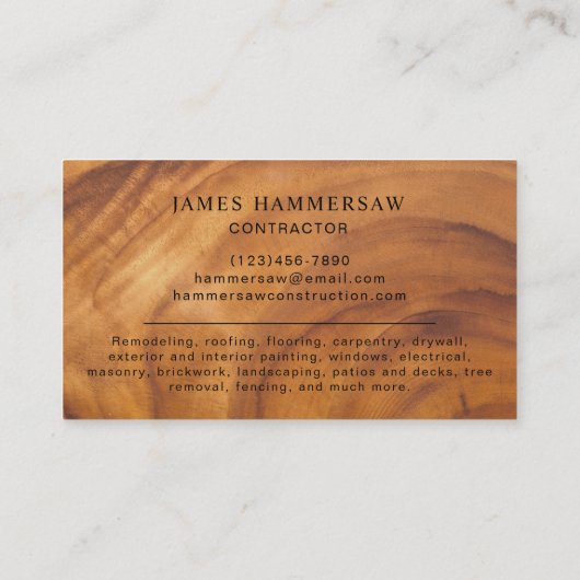 Modern Building Construction Contractor Visitekaartje (Achterkant)