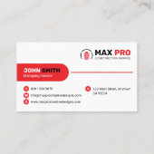 Modern Building & Construction, Contractor White Visitekaartje (Achterkant)