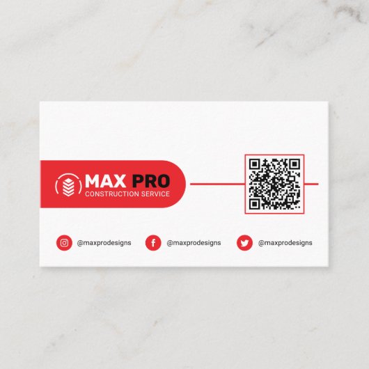 Modern Building & Construction, Contractor White Visitekaartje (Voorkant)