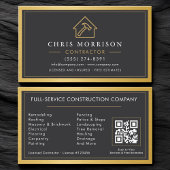 Modern Building Contractor Metal QR Code Visitekaartje