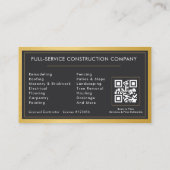 Modern Building Contractor Metal QR Code Visitekaartje (Achterkant)