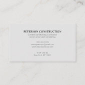 Modern Building Tower Crane Gray Visitekaartje (Achterkant)