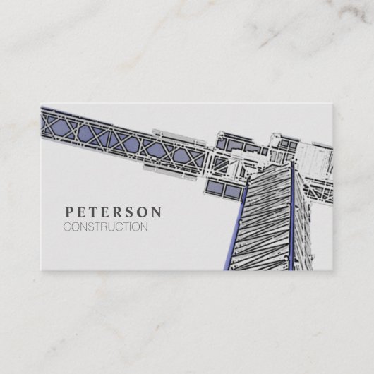 Modern Building Tower Crane Gray Visitekaartje (Voorkant)