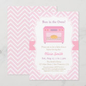 Modern Bun in de Oven Baby Shower-uitnodigingen Kaart (Voorkant / Achterkant)