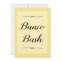 Modern Bunco Invite - Stijlvolle gele streep