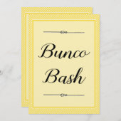 Modern Bunco Invite - Stijlvolle gele streep Kaart (Voorkant / Achterkant)