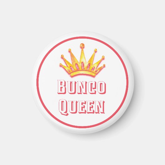 Modern Bunco Queen Crown Waterverf Magneet (Voorkant)