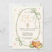 Modern Bunny Bow Egg Hunt Easter Brunch  Kaart (Voorkant)