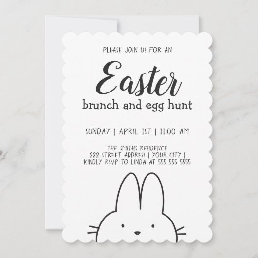 Modern Bunny Easter Kaart (Voorkant)