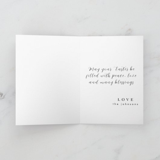 Modern Bunny Happy Easter gepersonaliseerd Kaart (Binnen)