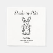 Modern Bunny Wedding Cocktail Napkins Servet (Voorkant)